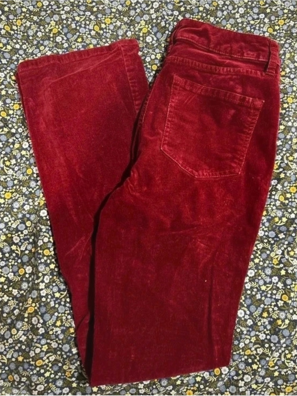 St. John's Bay Women's Corduroy Straight-Leg Pants in Burgundy
